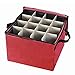 ProPik Christmas Ornament Storage Box, Organizer Holds Up to 48 Xmas Balls with 3 Separate Removable Trays, Container has Dividers to Organize Holiday Tree Ornaments (Red)