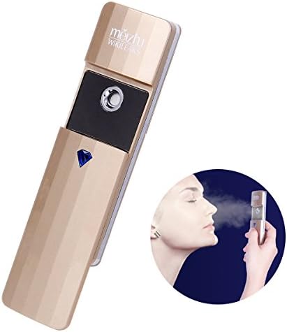 Nano Mist Sprayer, MEIZHU Handy Facial Mist Sprayer Nano Face Sprayer USB Rechargeable Beauty Skin Care (Gold)