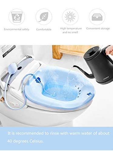 XSSG Hip Bathtub Non-Squatting Body-Cleansing Pregnant Women Special Bathtub wash Buttocks, Pelvis, Anus and intestine postoperative Care Basin (Blue)