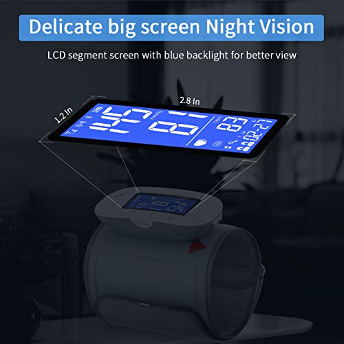 Bluetooth Blood Pressure Monitor, Digital Automatic Blood Pressure Cuff Wrist, FDA Approved Large Screen 2*500 Memory Blood Pressure Machine, Upper Arm BP Monitor Cuff with APP for Apple iOS & Android
