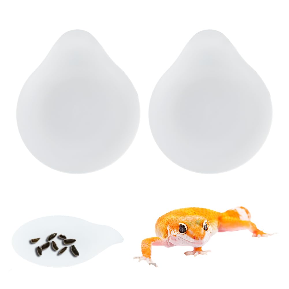 DELORIGIN 10Pcs Leopard Gecko Potty Pad Plastic Potty Latrine/Plate Reptile Lizard Gecko Latrine Trays Carpet Liner Terrarium Mat Bedding for Reptile Tank Accessories (White)