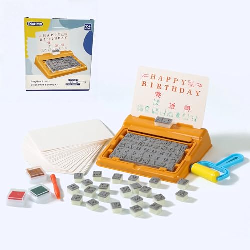 80-Stamp Set for Kids (Art, Alphabet, Number) - Montessori Educational Learning Toy for Spelling & Math, Art & Crafts, Long-term Play Value from Age 3-9+, Creative Project for Classroom, Party, Travel