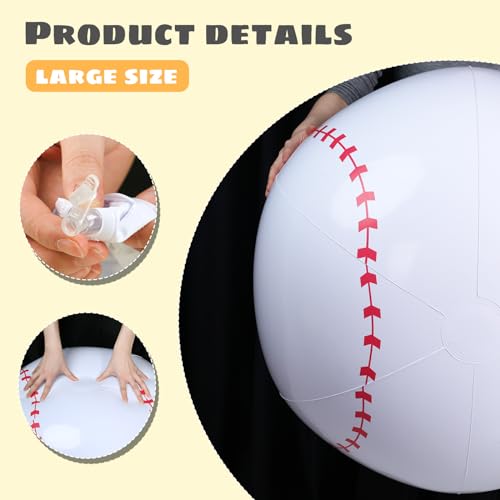 Shindel Inflatable Ball, Giant Inflatable Baseball for Kids 27 Inch Large Beach Ball for Party Favors Summer Swimming Pool Beach Game
