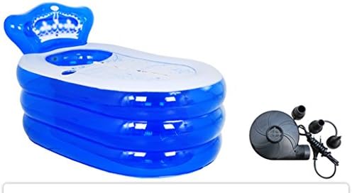 Multicolor Thicker Adult Plastic Folding Inflatable Bathtub Child Bath Basin ( Color : Blue , Size : 1609075cm )