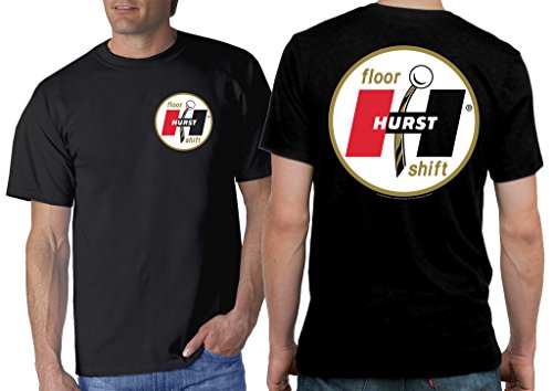 Hurst Gold Floor Shift Black T-Shirt: XL - Shifter Wheels Decal Drag Gasser
