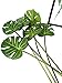 Artificial Monstera Leaves with Stem, Palm Leaves Artificial Tropical, Monstera Plant Leaf Decor Real Touch for Safari Jungle Hawaiian Luau Party Table Decoration, 6pcs, 24.5'