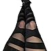 RieKet Womens Sexy Solid Color Bandage Mesh Leggings (One Size, Black)