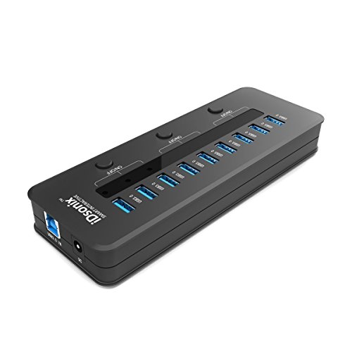 IDsonix 10 Port USB3.0 Hub with One Charging Port for Windows / Linux / Mac OS