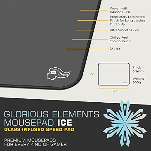 Glorious Elements Mouse Pad Extra Large Glass Infused Cloth Mousepad