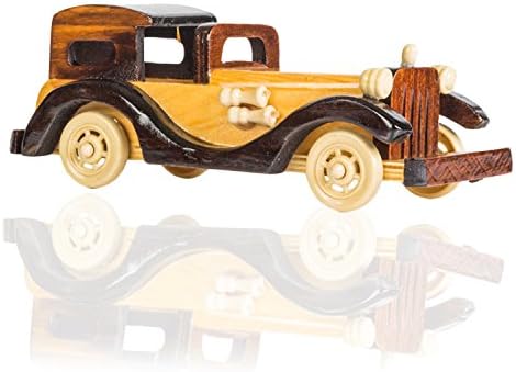 Wooden Model Car, Replica Vintage Car with Moving Wheels, Handmade Wooden Toy Car, Home Decor Wooden Car Ornament