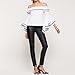 SIMSHION Women's Summer Off Shoulder Trumpet Sleeve Ruffled Collar Casual Blouse Tops Shirts