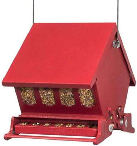 YNshop Heritage Farms Bird Feeder Squirrel Wild Proof Hanging Seed Garden Home , Red