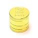 Medium Herb Weed Grinder Spice Tobacco - Four easy to disassemble parts – 2.95 Inches Tall - Premium Grade Aluminum - Smell Proof Herb Container, 54 Razor Sharp Diamond Shaped Teeth (Gold)