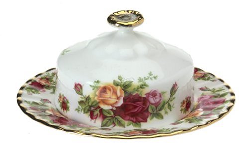 Royal Albert Old Country Roses Round Covered Butter Dish