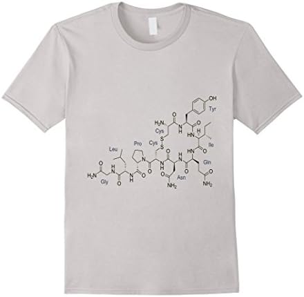Men's OXYTOCIN MOLECULE chemistry gift for teachers and students  XL Silver