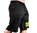 Monsta Clothing Co. Men Workout (HRD-LVN HardLivin) Gym Sweat Shorts (G:BK-A:YW) Black/Yellow