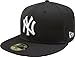 MLB New York Yankees Black with White 59FIFTY Fitted Cap (Black 6 7/8)