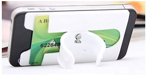Silicone Mobile Holder NGSi® 3-in-1 Self Adhesive Slim Phone Stand, Best Credit Card Holder and Mobile Wallet Stick for Your Phone or Case - 100% Satisfaction Guaranteed (White)