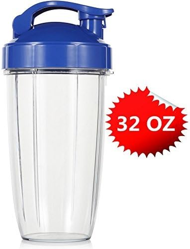 32oz Tall Cup with Blue Flip Top To-go Lid,Replacement Parts by Nutribullet (1 X 32)