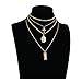 Wowanoo Multilayer Necklace Y Layer Pendant Necklace Jesus Cross Pendant Necklace for Women Gold