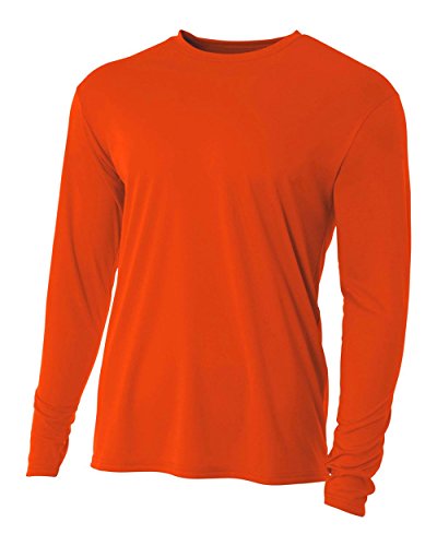 A4 Men's Cooling Performance Crew Long Sleeve, Athletic Orange, Medium