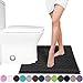 Yimobra Toilet Rug U Shaped Washable 24x20 Inch - Ultra Soft Absorbent Chenille Bath Rugs for Toilet, Quick Dry & Machine Washable, Non Slip Contour Bathroom Mat, Dark Gray