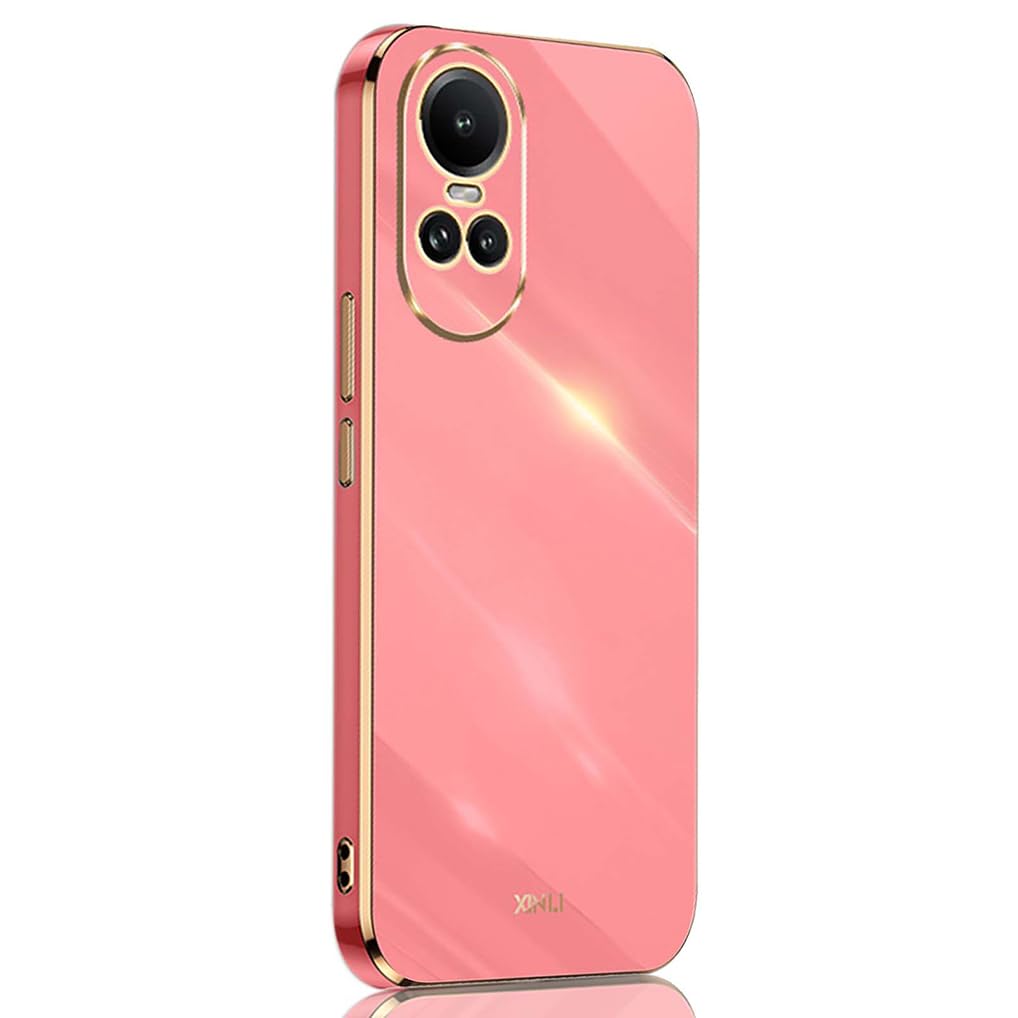 SEAHAI Case for OPPO Reno 10 5G / OPPO Reno 10 Pro 5G, Ultra Thin Premium TPU Bumper Shockproof Soft Cover Electroplating Phnom Penh Design Silicone Skin Slim Case, Red