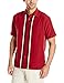 Cubavera Men's Short Sleeve Tri Color Panel with Pickstich Woven Shirt