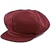 The Hat Depot 100% Cotton Plain Blank 6 Panel Newsboy Gatsby Apple Cabbie Cap Hat Made in USA (Burgundy)