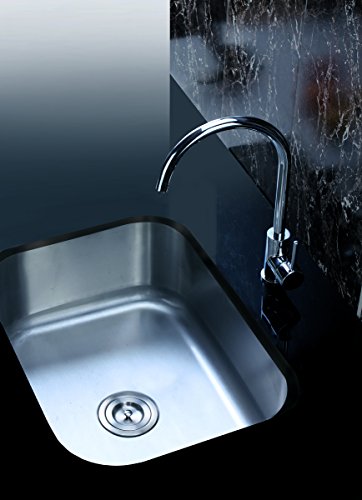 Ruvati RVM4132 Undermount 16 Gauge 24" Kitchen Single Bowl Sink, Stainless Steel