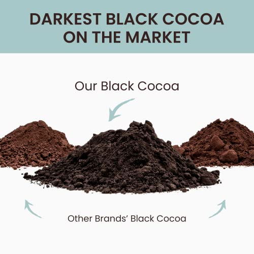 The Cocoa Trader Black Cocoa Powder for Baking (1lb) Darkest Dutch Processed Cocoa Powder