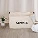 Shinejoy Foldable Storage Baskets Canvas Laundry Bin with leathery Handle 2 Size