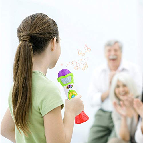 ThinkMax Kids Microphone Toy, Voice Changing and Recording Microphone with Colorful Light Musical Toys (Green) - Thumbnail 5