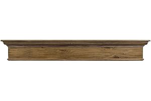 MANTELSDIRECT 72 Inch Floating Fireplace Mantel Wood Shelf in Vintage Ash - Bellamy from Mantels Direct | Wooden Rustic Wall Shelf Perfect for Décor and Electric Fireplaces