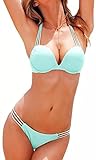 Indrah Women Sexy Push up Padded Swimsuit Bikini Set and Circular Metal
