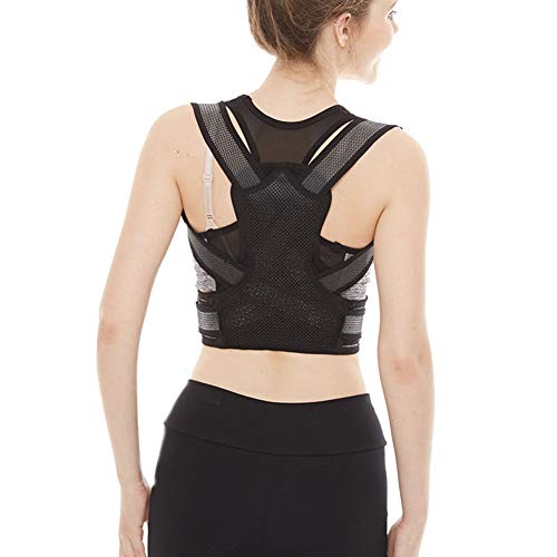 XJBHD Adjustable Shoulder Posture Corrector Back Support Belt for Women,Cord Posture Support Neck Pain Relief Posture Trainer,Black