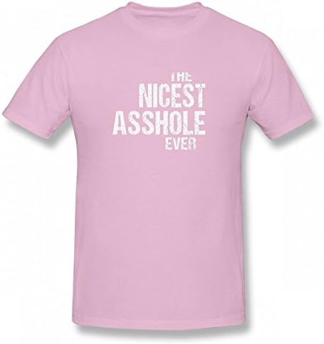 ZFADDS The Nicest Asshole Ever Cool Tshirt Printed Cotton T-Shirts Tops Logo Original Men's Tee Pink