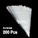 Pack of 200, The Elixir Party Polypropylene Crystal Clear Cellophane Cone Shaped Treat & Favor Bags, 6 x 12 inch