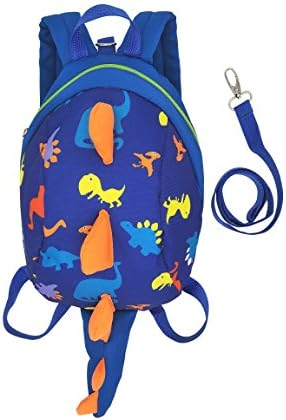 LiMeiW Kids Backpack With Leash Anti-lost Cute Dinosaur Toddler Baby Safety Harness Backpack (Blue)