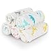 Baby Washcloths, Ricdecor Soft Bath Towels Cotton Cloth Muslin Reusable Wipes Dye Free Perfect for Baby Bath 6 Pack 10”×10” (Pattern 5Pack)