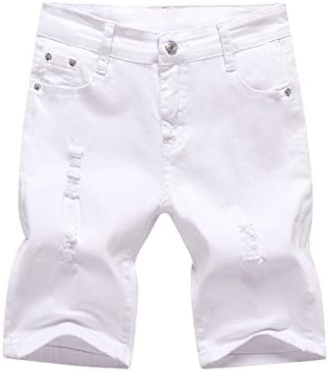 Boy's White Skinny Fit Ripped Destroyed Distressed Shorts Fashion Slim Jeans Pants 5