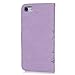 YOKIRIN iPhone 7 Case, iPhone 8 Case, 3D Handmade Crystal Rhinestone Shell Embossed Bling Floral Butterfly Folio Flip Leather Wallet Case TPU Inner Card ID Holder Wrist Strap Skin, Purple