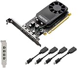 Nvidia Quadro P620 2GB GDDR5 Graphics Card incl 4x mDP to DP Cables Low High view 1