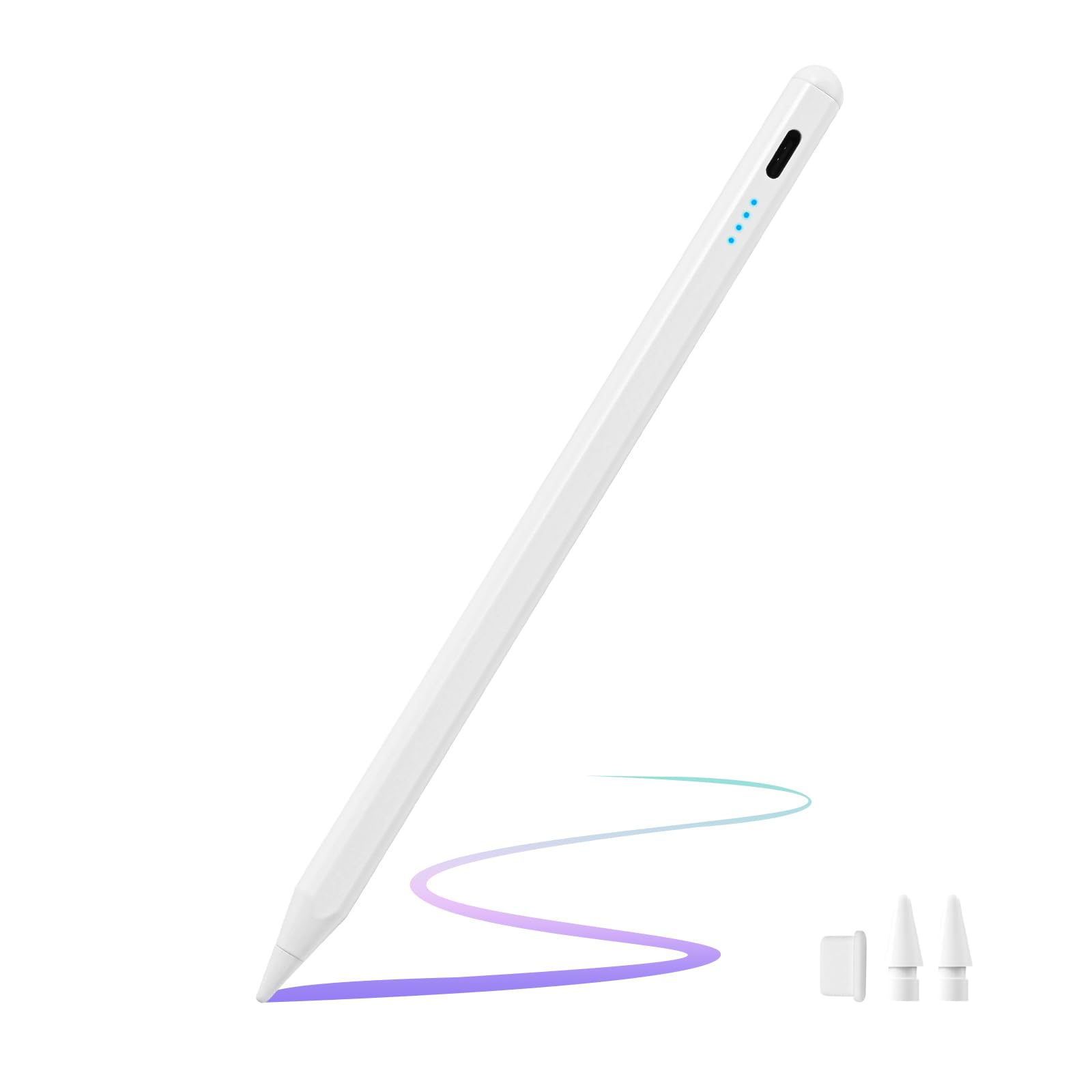Stylus Pen for iPad 9th&10th Generation,Pencil with Palm Rejection Apple Pencil for (2018-2025) 10th/9th/8th/7th/6th Gen, iPad Pro 11/12.9 inch, 11&13-inch(M2) /5th/4th/3th Gen,Mini 6th/5th Gen-White