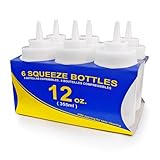 New Star 25965 Wide Mouth Plastic Squeeze Bottles, 12-Ounce, Clear, Set of 6 (Kitchen)