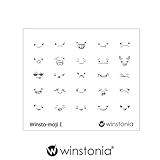 Winstonia Nail Art Stamping Image Plate Decor Cute Emoji Face (Winsto-Moji I)