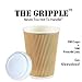The Gripple™ 100/PK RIPPLE COFFEE CUPS & LIDS Disposable Insulated GRPL12OZPK100CL- GREAT LOOK - FIRM-FIT LIDS - NO LEAKS - GO SLEEVELESS - GRIP EASY - ECO-FRIENDLY - EVENTS HOLIDAYS