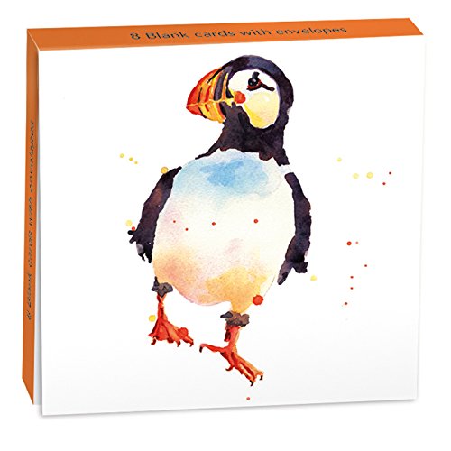 Puffin Mini Notecard Wallets - 8 Whimsical Nature Multicolor Notecards - General Occasion