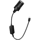 12V/3A 36W Max USB C to 12V Cigarette Lighter Adapter,DC 5V to 12V Step Up,Typc to Car Cigarette Lighter Socket Converter Cab