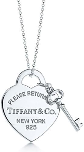 SILVERSHOP Love Heart Tag Key Pendant Silver